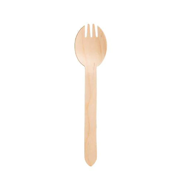 Wooden Disposable Cutlery Spork Compostable 160mm [1000pcs]