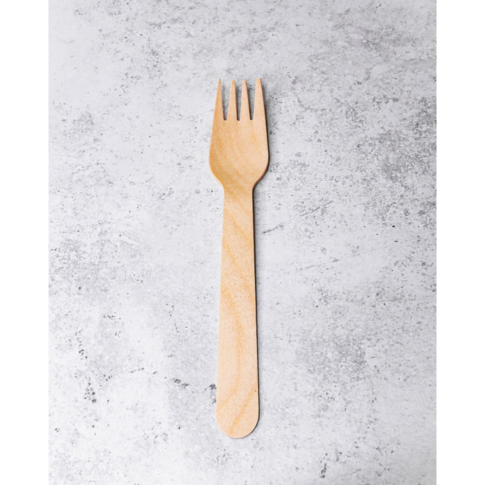 1000 x Wooden Disposable Cutlery Forks Compostable