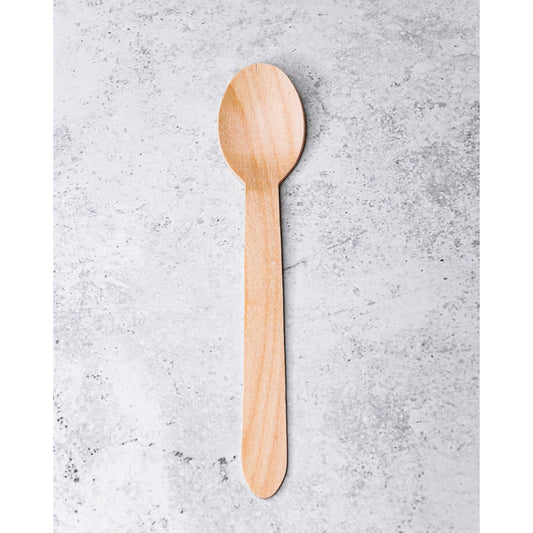 1000 x Wooden Disposable Cutlery Dessert Spoons