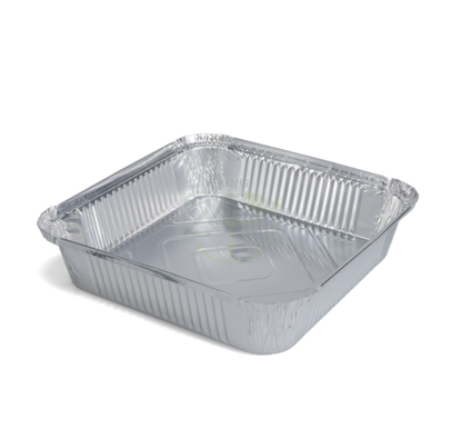 200 x 9x9" Deep Aluminium Foil Food Containers Recyclable