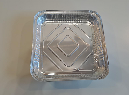 200 x 9x9" Shallow Aluminium Foil Food Containers Recyclable