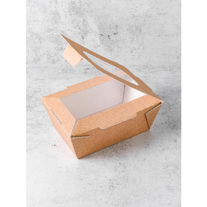 16oz Small Food to Go Takeaway Taste Boxes - With Window Recyclable [500ml] 50 Boxes